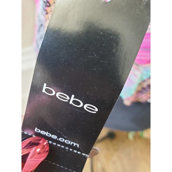 Bebe Women's Multicolor Round Neck Sleeveless Tiered Camisole Top Blouse Large - Picture 9 of 13